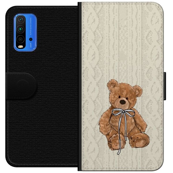 Xiaomi Redmi Note 9 4G Tegnebogsetui Lille Teddy – klassisk teddy i enkel design