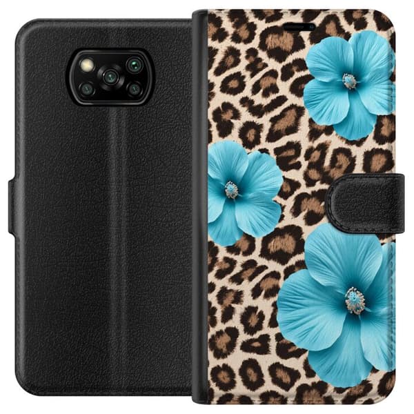Kompatibelt Plånboksfodral till Xiaomi Poco X3 NFC Brun blomsterleopard brun