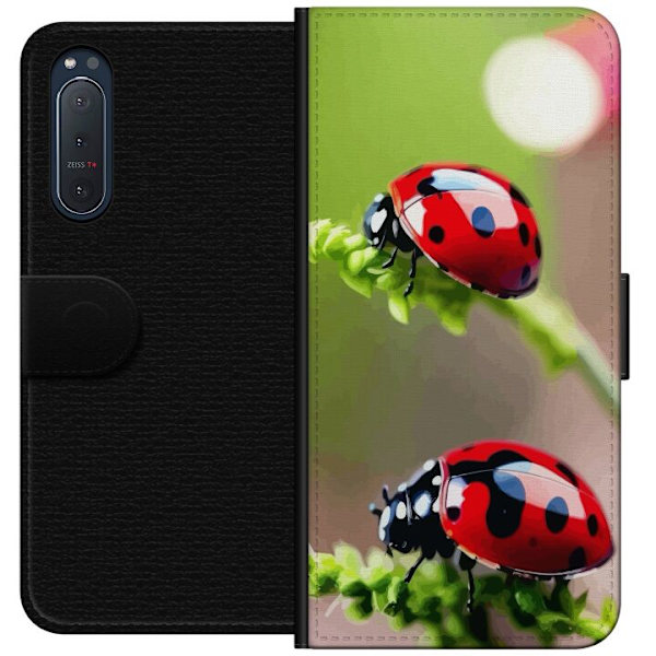 Sony Xperia 5 II Lompakkokotelo Leppäkerttu Hyönteinen Onni Symboli Luontoaihe Suosittu Graafinen Motiivi Koristelu Kesäkiertue