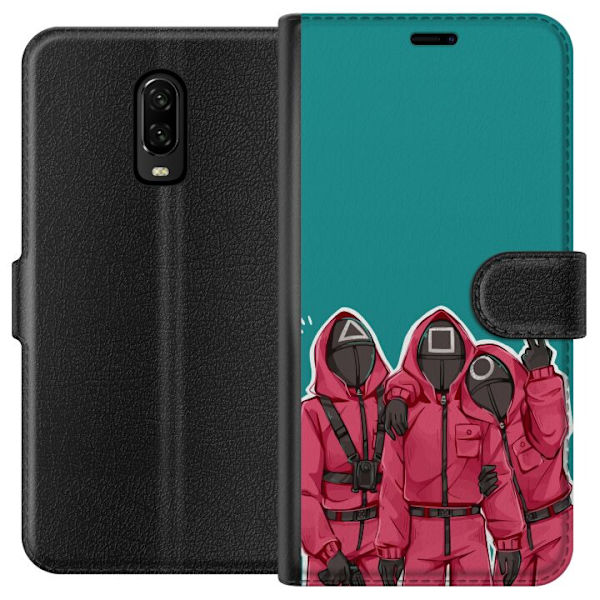 OnePlus 6T Tegnebogsetui Squid Game Karakterer Grafisk Design Seriefigurer Populær TV Motiv Asiatisk Stil Spændende Trend