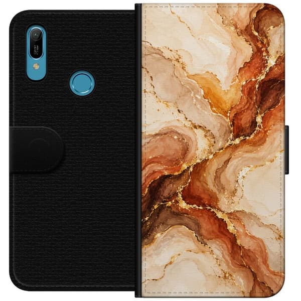Kompatibelt Lommeboketui til Huawei Y6 (2019) Høstagat beige