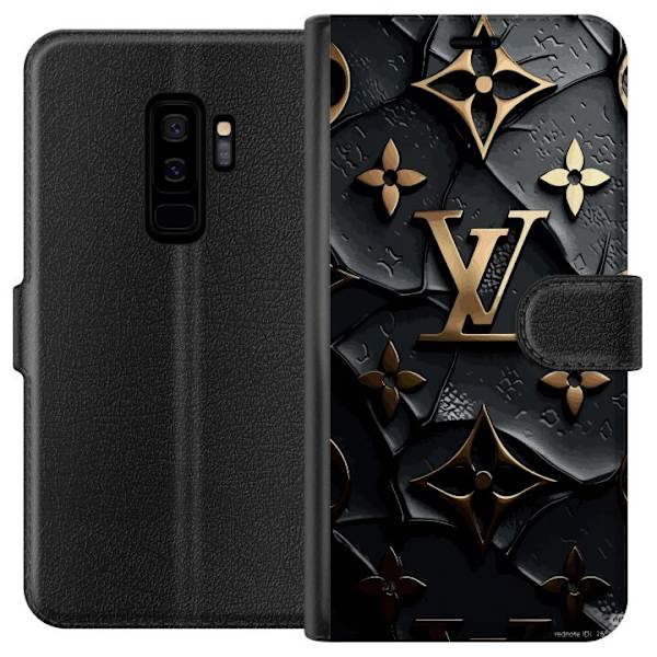 Samsung Galaxy S9+ Plånboksfodral Louis Vuitton Dark Mode Design Svart Lyx Stil Fashion Populärt Grafiskt Mönster Modeikon Lyxmärke