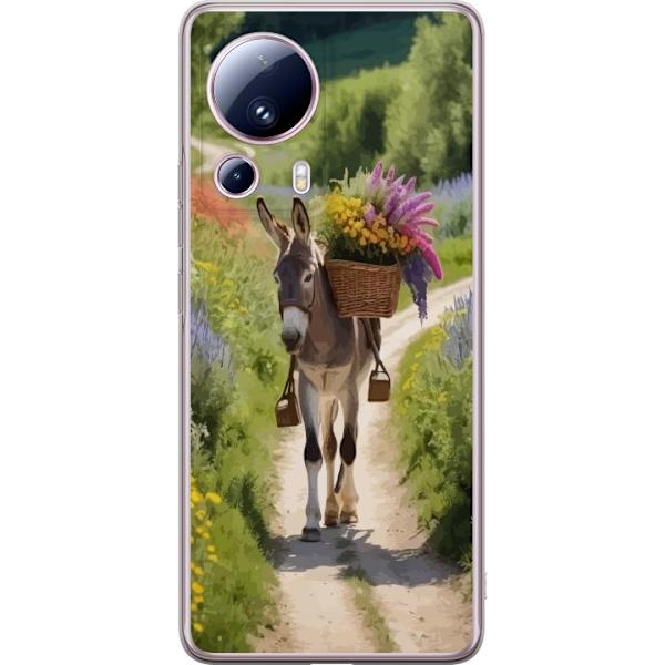 Xiaomi 13 Lite Gennemsigtig cover Æsel Dyremotiv Rolig Design Naturmotiv Populær Dekoration Humor Grafisk Dyretema Eksotisk