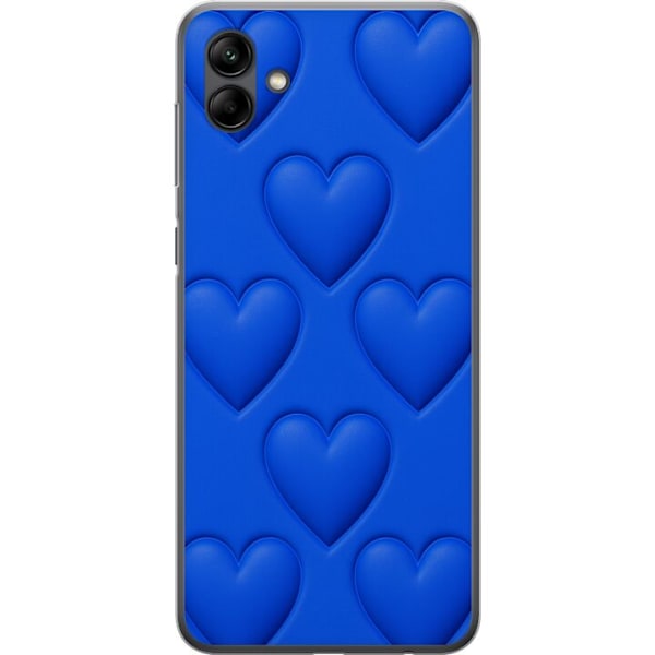 Samsung Galaxy A05 Läpinäkyvä kuori Siniset Sydämet