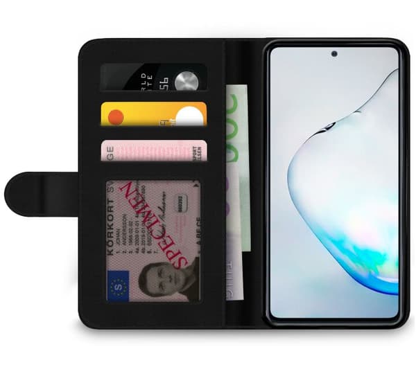 Kompatibel Tegnebogsetui til Samsung Galaxy Note 10 Lite Pizza med Just Eat It hvid