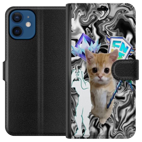 Kompatibelt Plånboksfodral till Apple iPhone 12 mini Katt