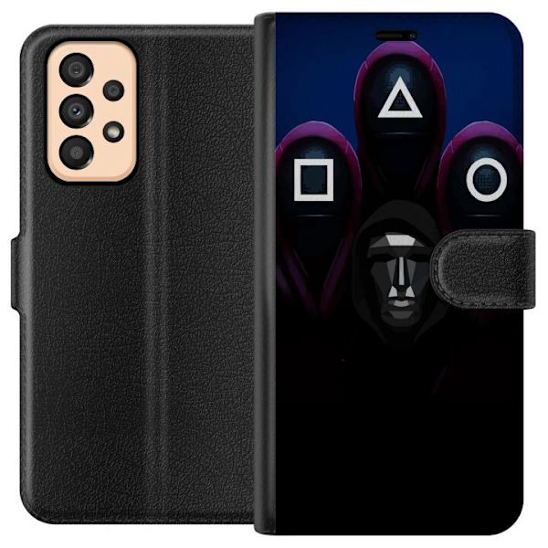 Samsung Galaxy A33 5G Lompakkokotelo Squid Game Kausi 3 Uudet Ikoni Suosittu Sarja TV Motiivi Aasialainen Draama Trendikäs Graafinen Suunnittelu