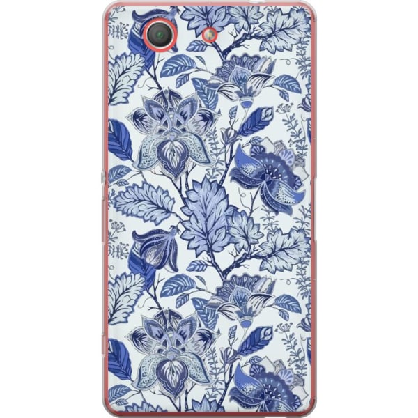 Sony Xperia Z3 Compact Gennemsigtig cover Blomster Blå...