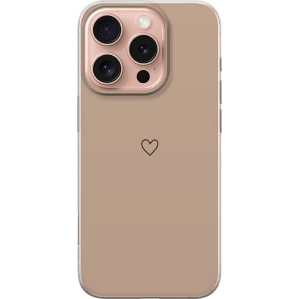 Kompatibelt Mobildeksel til Apple iPhone 16 Pro Hjerte Brun