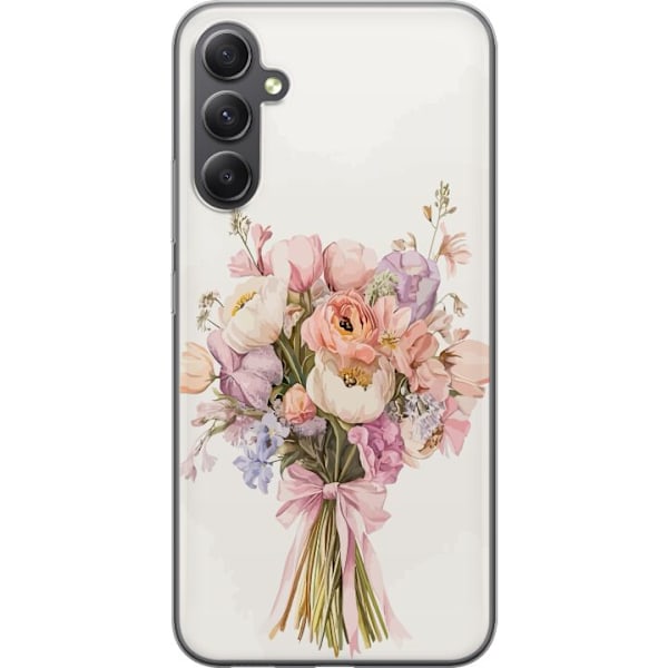 Samsung Galaxy A24 4G Genomskinligt Skal Mobilskal med färgglad blombukett i romantisk stil