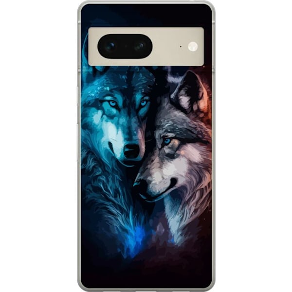 Google Pixel 7 Läpinäkyvä kuori Sudet yössä