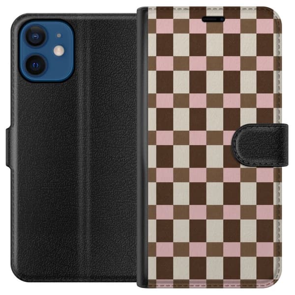 Kompatibelt Plånboksfodral till Apple iPhone 12 Neapolitan Check flerfärgad