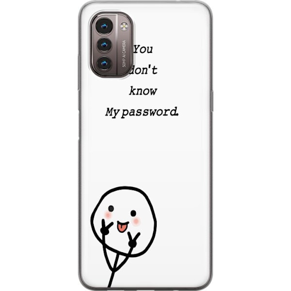Nokia G21 Genomskinligt Skal You Don’t Know My Password – edgy textmotiv med attityd
