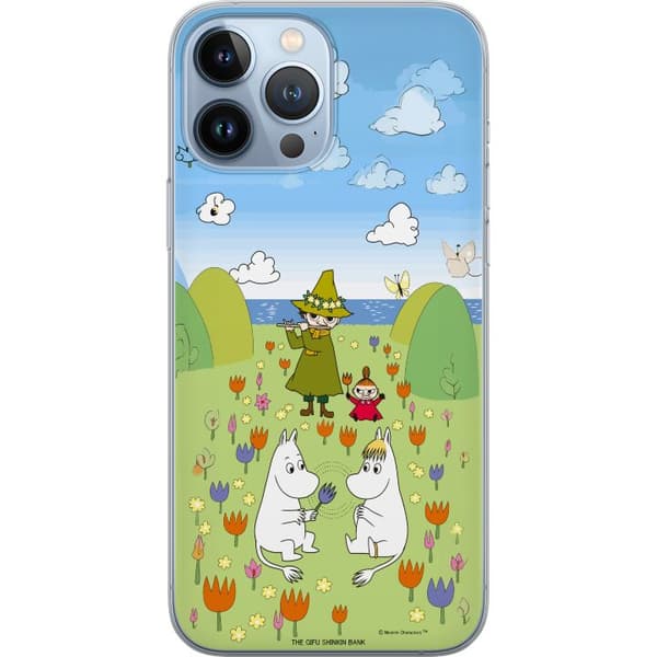 Kompatibelt Mobildeksel til Apple iPhone 13 Pro Max Mumin i blomsteräng grønn
