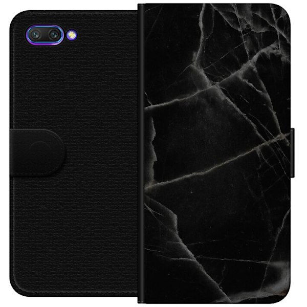Honor 10 Tegnebogsetui Sort marmor