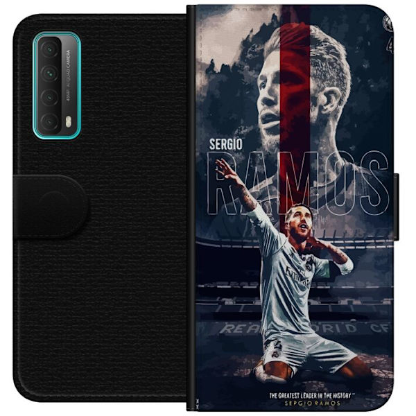 Huawei P smart 2021 Tegnebogsetui Ramos Fodboldlegende Motiv Spiller Real Madrid Spanien Tilbage Ikonisk Navn Fodboldstjerne Sport