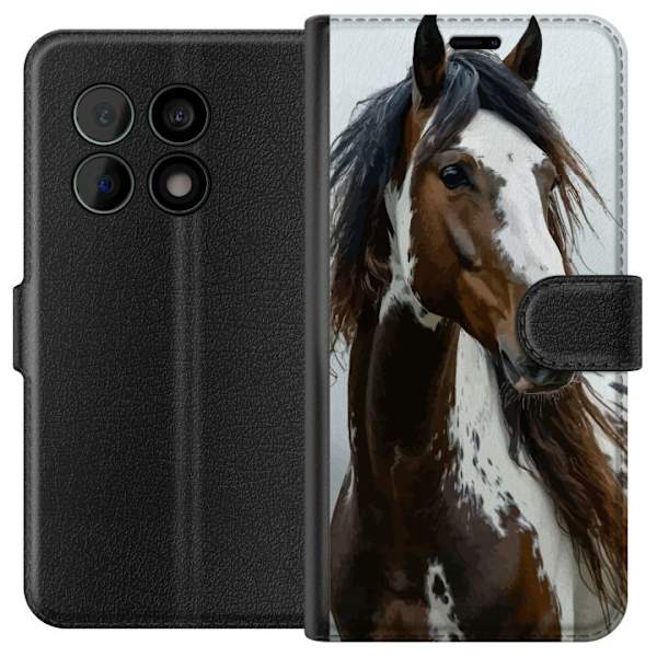 OnePlus 10 Pro Lompakkokotelo Hevonen Eläimet Aihe Graafinen Suunnittelu Luonto Vahva Aihe Suosittu Taide Eläinten Teema Ratsastus