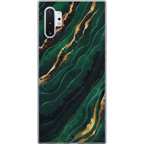 Samsung Galaxy Note10+ Gennemsigtig cover Marmor Guld Grøn