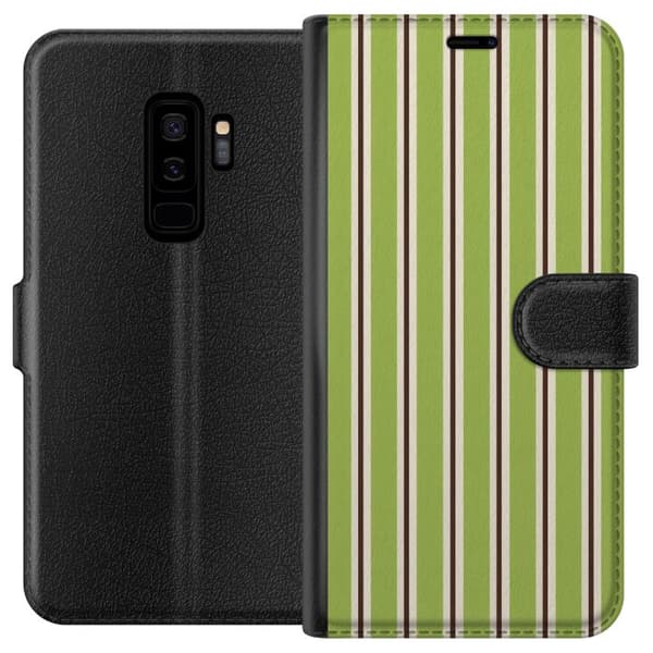 Kompatibel Tegnebogsetui til Samsung Galaxy S9+ Matcha Stripe grøn
