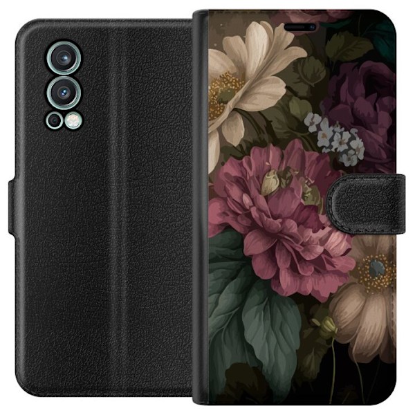 OnePlus Nord 2 5G Tegnebogsetui Blomster
