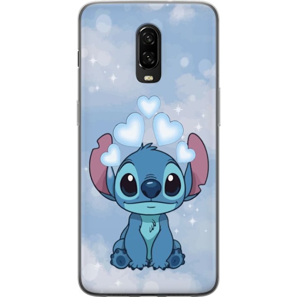 OnePlus 6T Gennemsigtig cover Stitch Hoppende Glæde - Sjovt Design til Gave
