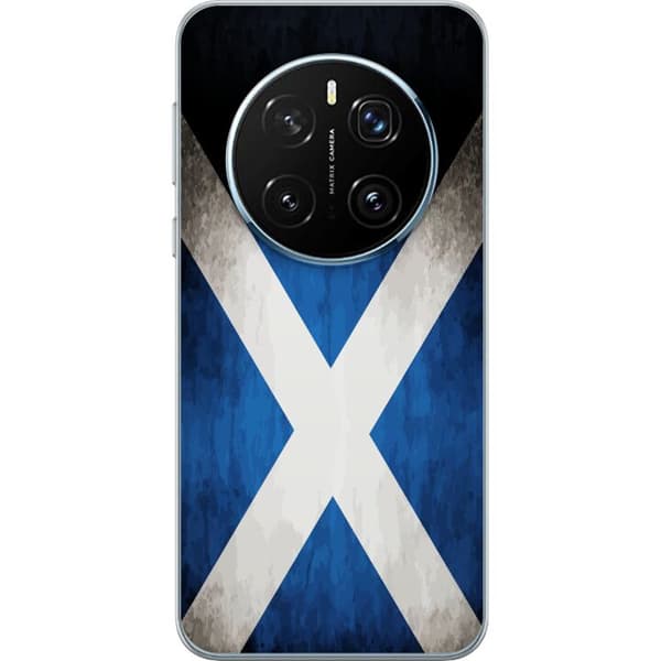 Kompatibelt Mobildeksel til Honor Magic7 Pro Skottlands flagg med grunge effekt og blå hvit design blå