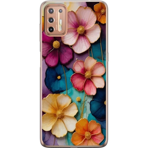 Motorola Moto G9 Plus Genomskinligt Skal Blommor Färger