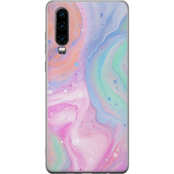 Huawei P30 Läpinäkyvä kuori Pastellimarmori