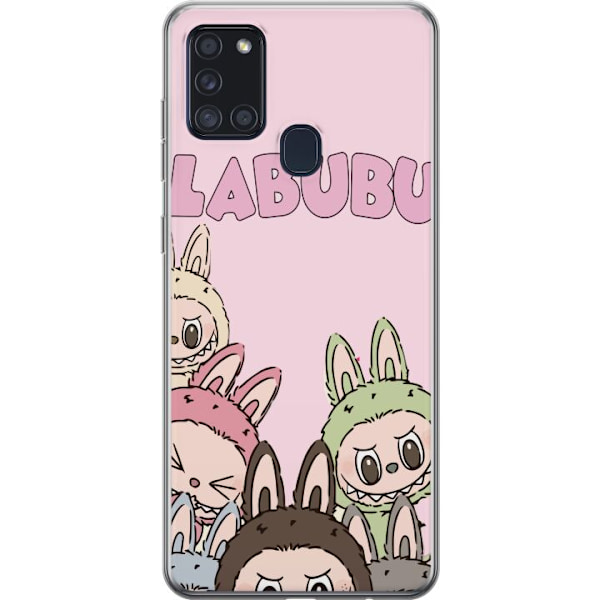 Samsung Galaxy A21s Läpinäkyvä kuori Labubu Pop Mart Hahmot Keräilykohteet Suosittu Hahmosarja Suunnittelu Pop Mart Leikkikalutaide Aihe
