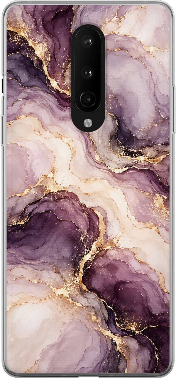 Kompatibelt Mobilskal till OnePlus 8 Plommonmarmor lila
