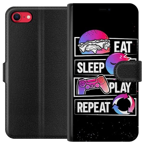 Apple iPhone SE (2020) Plånboksfodral Eat Sleep Play Repeat