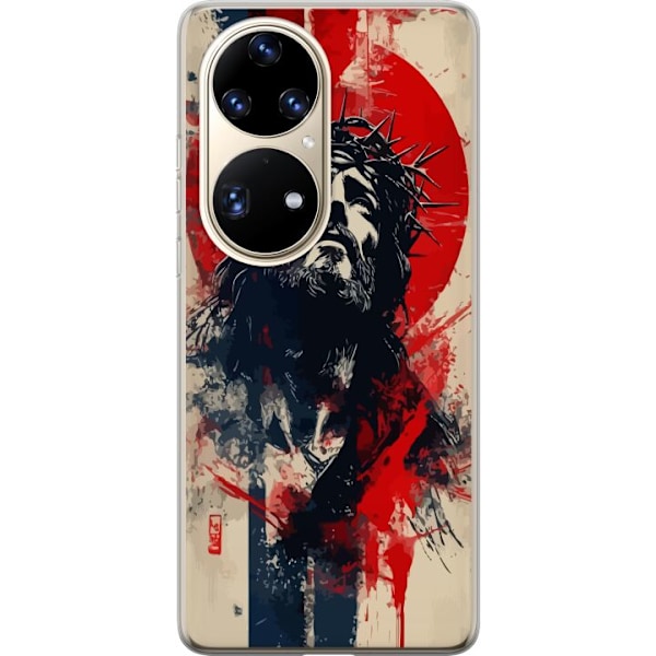 Huawei P50 Pro Genomskinligt Skal Jesus med kors – kristet motiv med stark symbolik om tro och hopp