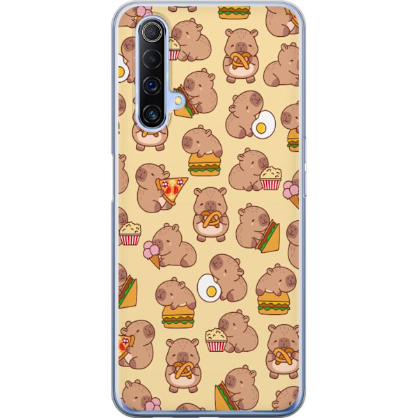 Realme X50 5G Läpinäkyvä kuori Kawaii capybara puhelinkotelo useilla söpöillä hahmoilla