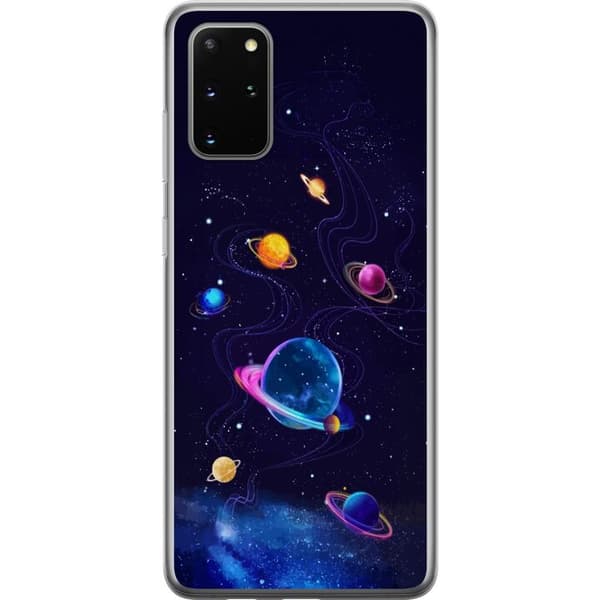 Kompatibelt Mobildeksel til Samsung Galaxy S20+ Fargerike planeter og stjerner i et animert romlandskap blå