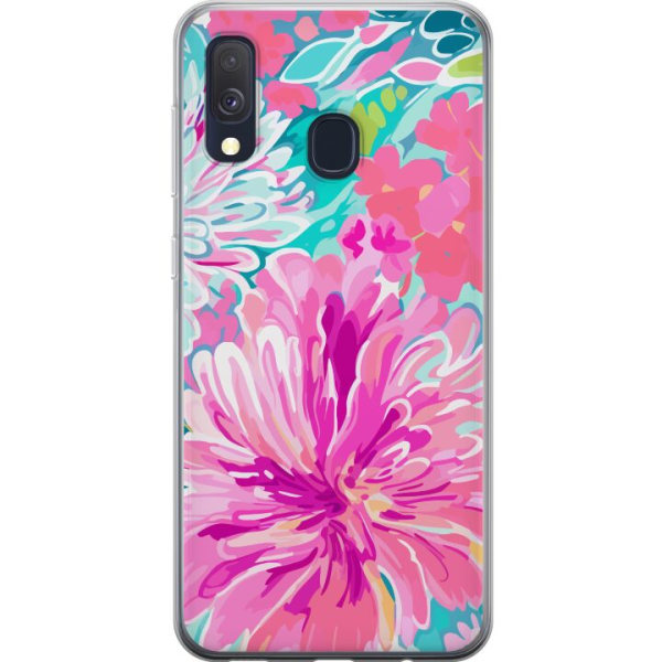 Samsung Galaxy A40 Gennemsigtig cover Blomsterrebs