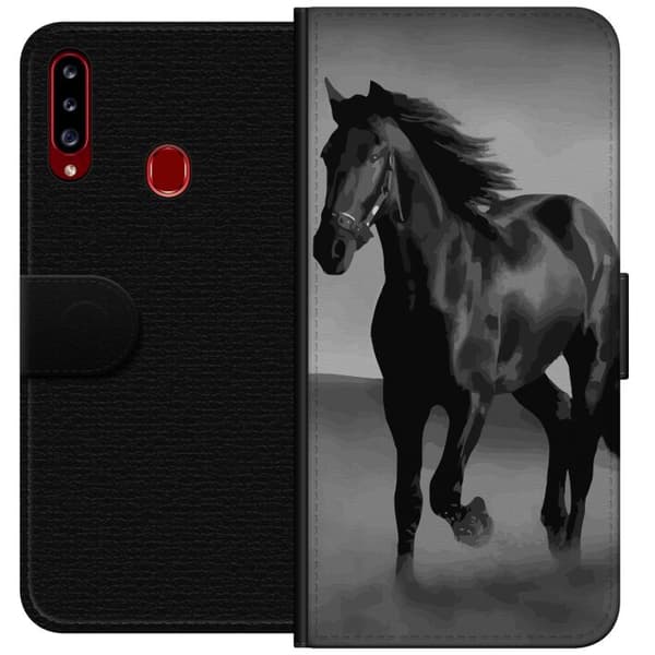 Kompatibelt Lommeboketui til Samsung Galaxy A20s Mørk Hest