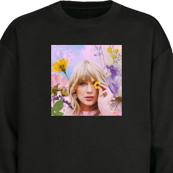 Sweatshirt til Voksne | Klassisk Collegebluse Taylor Swift sort S
