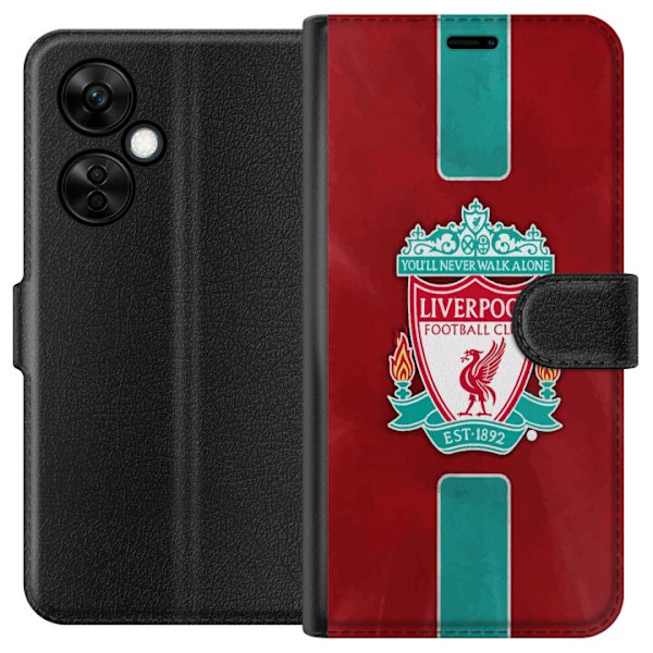 OnePlus Nord CE 3 Lite Tegnebogsetui Liverpool FC - Klassisk Fodboldstolthed i Rødt