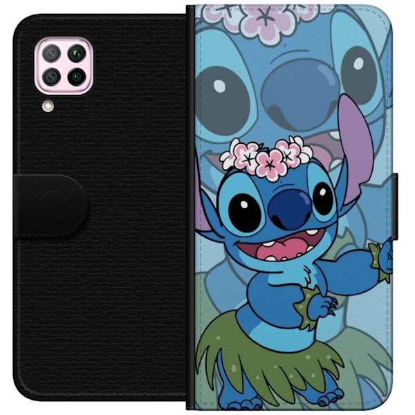 Huawei P40 lite Plånboksfodral Stitch under Stjärnorna – Magisk Anime-stil