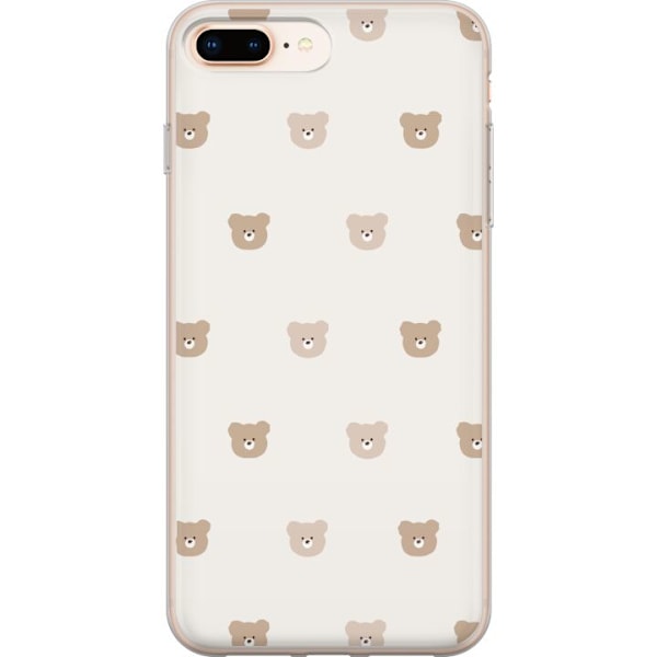 Apple iPhone 7 Plus Läpinäkyvä kuori Teddy-tausta - söpöt teddykarhut pehmeällä taustalla