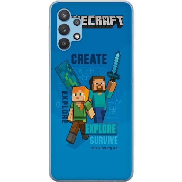 Samsung Galaxy A32 5G Läpinäkyvä kuori Minecraft Luolastot