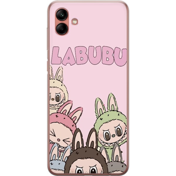 Samsung Galaxy A04 Genomskinligt Skal Labubu Pop Mart Karaktärer Figurer Samlarobjekt Populär Figurserie Design Pop Mart Toy Art Motiv