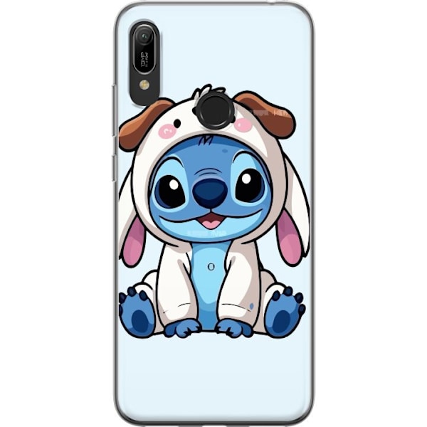 Huawei Y6 (2019) Läpinäkyvä kuori Stitch Koirapuku Lilo & Stitch Disney Hauska Design Sininen Avaruusolento Sarjakuva Hahmo Suosittu Lapsille Suosi