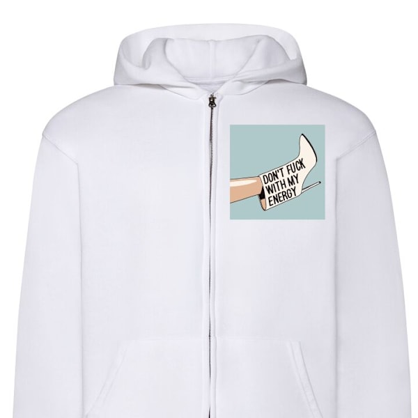 Zip-Hoodie | Hættetrøje med Lynlås til Voksne Energy Heel hvid S