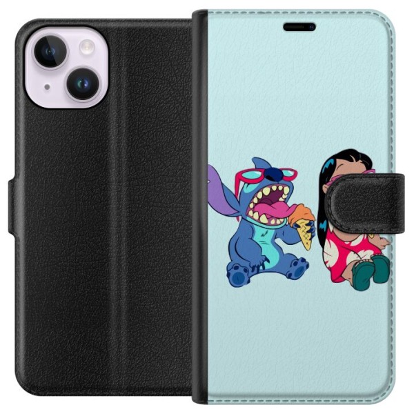 Apple iPhone 14 Tegnebogsetui Lilo & Stitch