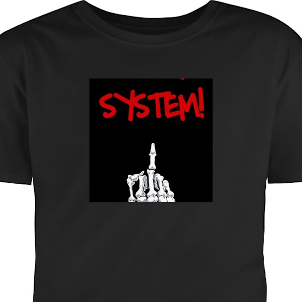 T-shirt til Voksen | Klassisk Voksen T-shirt Fuck System sort M