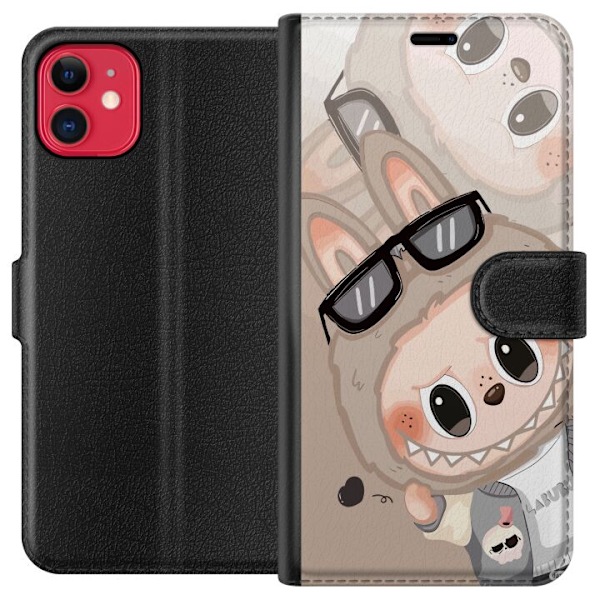Apple iPhone 11 Lompakkokotelo Labubu Rainbow Chaos