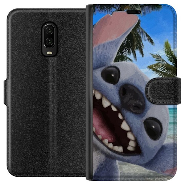 OnePlus 6T Plånboksfodral Stitch mobilskal med Palmer i söt vänskapsdesign