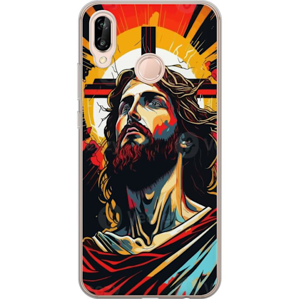 Huawei P20 lite Läpinäkyvä kuori Jeesus ja Kortti - uskonno