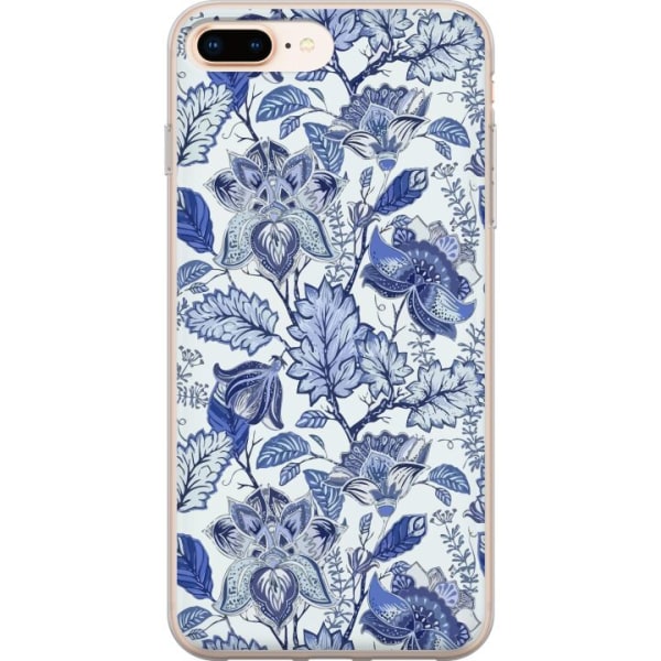 Apple iPhone 8 Plus Gennemsigtig cover Blomster Blå...